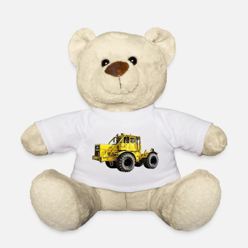 Gelbe Kraftmaschine K700 Traktor - Teddy - Weiß
