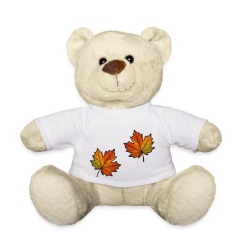 Leaf Autumn Maple Leaf 2 - Teddy Bear - white - Front