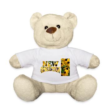 Sonnenblumenzeichnungen zur Neugeburt - Teddy - Weiß - Vorne