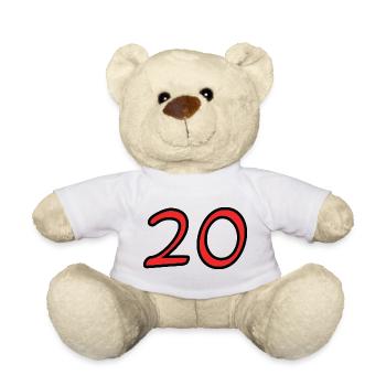 20. 20e ANNIVERSAIRE. ANNIVERSAIRE 20 ANS. 20 ANS. - Nounours - blanc - Devant
