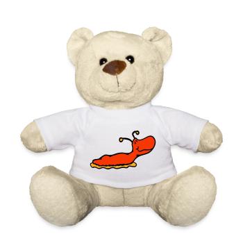 Nacktschnecke Schnecke ohne Schneckenhaus lächelt - Teddy - Weiß - Vorne