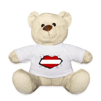 Drapeau de l’Autriche - Nounours - blanc - Devant
