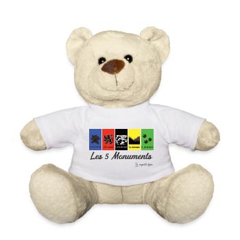 Les 5 monuments cycliste - Nounours - blanc - Devant