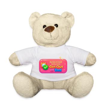 Achievement Achieved: Out of Bed Design - Teddy Bear - white - Front