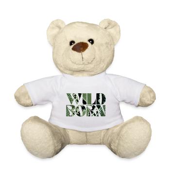 Wild Born Camouflage Style Wilderness Design - Teddy Bear - white - Front