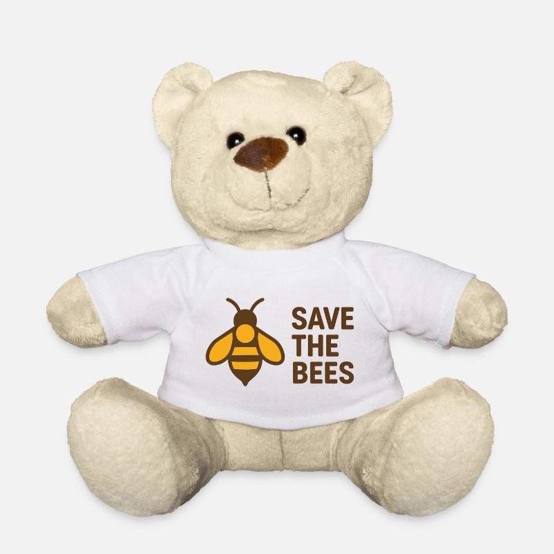 Rettet die Bienen – Bienenlogo - Teddy - Weiß
