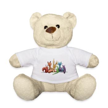 Rainbow Animals for Tolerance and Diversity - Teddy Bear - white - Front