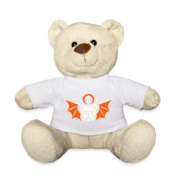Orange Halo geflügelte Bulldogge - Teddy - Weiß - Vorne