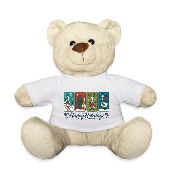 Gans Weihnachten Lustiger Weihnachtsmann Frohe Feiertage - Teddy - Weiß - Vorne