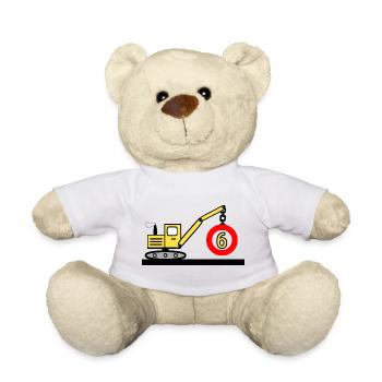 Excavatrice - Nounours - blanc - Devant