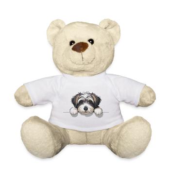 Dog's eye on the edge - Teddy Bear - white - Front