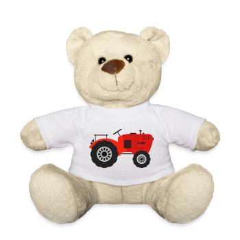 tractor - Teddy Bear - white - Front