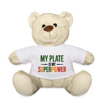 My Plate Is My Superpower Dietitian Expert  - Teddy Bear - white - Front