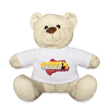 Andalusia Spain Vintage Flamenco Souvenir - Teddy Bear - white - Front