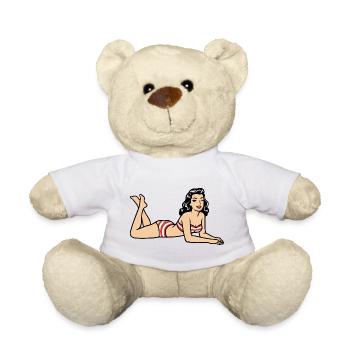 Retro-Pinup-Bikini-Strandbild - Teddy - Weiß - Vorne