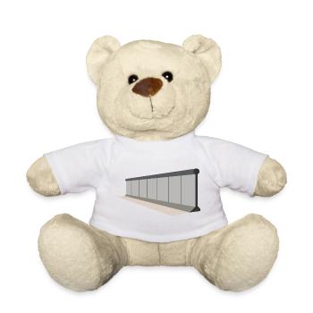 Graue Paneelwand Panorama - Teddy - Weiß - Vorne