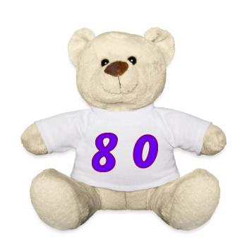 80. 80 YEARS. 80th ANNIVERSARY. 80 YEARS ANNIVERSARY. - Teddy Bear - white - Front