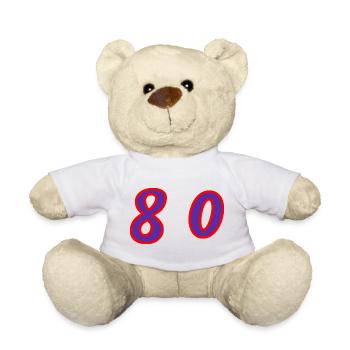 80. 80 YEARS. 80th ANNIVERSARY. 80 YEARS ANNIVERSARY. - Teddy Bear - white - Front