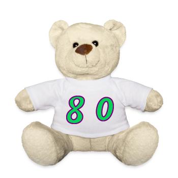 80. 80 JAHRE. 80. JUBILÄUM. 80-JAHRES-JUBILÄUM. - Teddy - Weiß - Vorne
