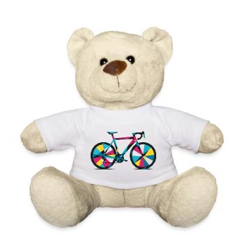 Colorful Geometric Bike - Teddy Bear - white - Front