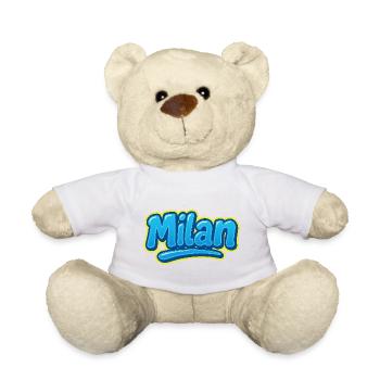 Graffiti First Name Leon Ideal Printable Gift - Teddy Bear - white - Front