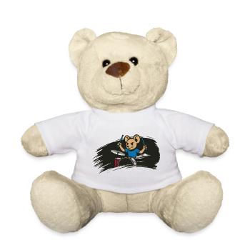 Souris Tambourineuse dans le style de la bande dessinée - Nounours - blanc - Devant