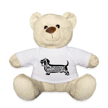Dachshund Digestion Dog Art - Teddy Bear - white - Front
