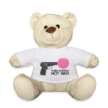 Make Bubbles Not War – Funny Ironic Gun - Teddy - Weiß - Vorne