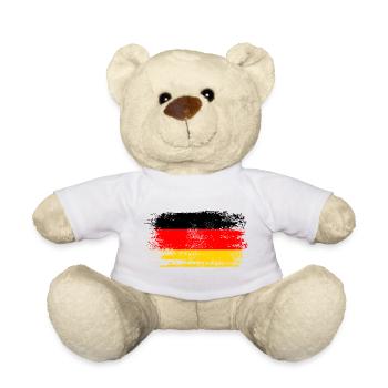 Deutschland - Adler Wappen Respekt Geschenk - Teddy - Weiß - Vorne