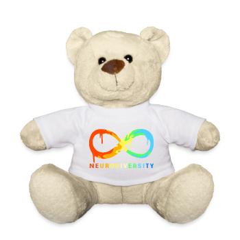 Neurodiversity Autism Brain ADHD Asperger - Teddy Bear - white - Front