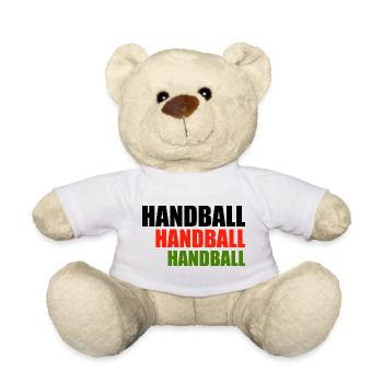 Trio de handball en lettres rouge-vert - Nounours - blanc - Devant