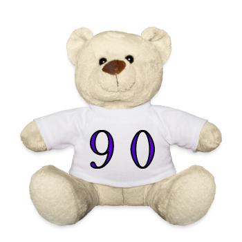 90. 90 ANS. 90e ANNIVERSAIRE. ANNIVERSAIRE 90 ANS. - Nounours - blanc - Devant