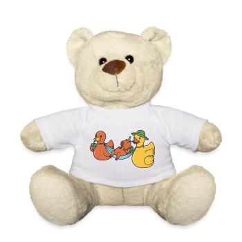 Ducks wearing capy - Teddy Bear - white - Front