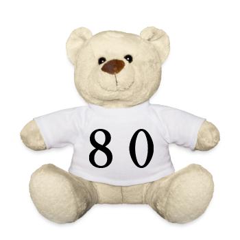 80. 80 YEARS. 80th ANNIVERSARY. 80 YEARS ANNIVERSARY. - Teddy Bear - white - Front