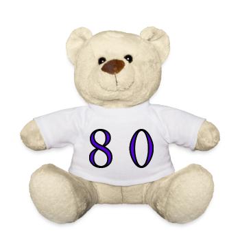 80. 80 JAHRE. 80. JUBILÄUM. 80-JAHRES-JUBILÄUM. - Teddy - Weiß - Vorne