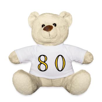 80. 80 YEARS. 80th ANNIVERSARY. 80 YEARS ANNIVERSARY. - Teddy Bear - white - Front