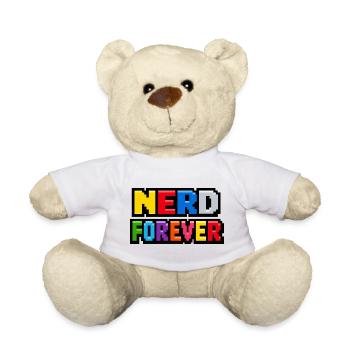 Nerd Forever – Pixel Art Rétro Gaming - Nounours - blanc - Devant