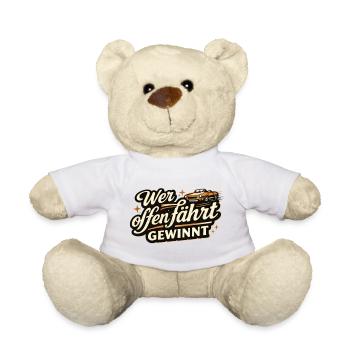 Who drives with the top down wins Retro Cabrio Saying - Teddy Bear - white - Front