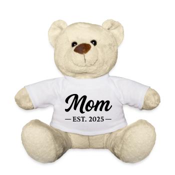 Mom Est 2025 - Teddy Bear - white - Front