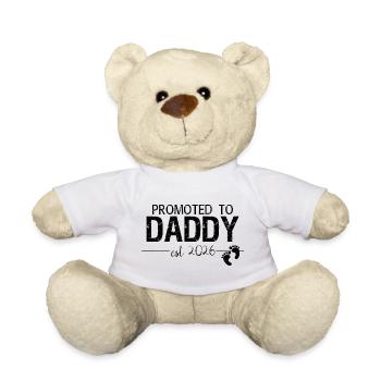 Promoted To Daddy 2026 Dad Gift Shirt - Teddy Bear - white - Front