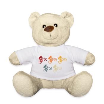 Fahrrad Mountainbike Retro Radfahrer Geschenk - Teddy - Weiß - Vorne