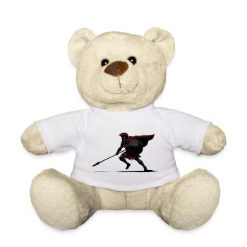 Spartan Shadow and Spear Mascot Spartan Stealth - Teddy Bear - white - Front