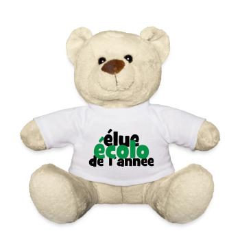 Distinction Elue Ecolo Année Typo - Nounours - blanc - Devant