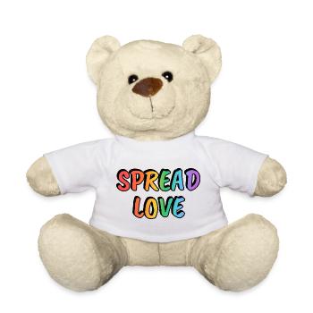 Verbreite Liebe Regenbogentext LGBT Pride - Teddy - Weiß - Vorne