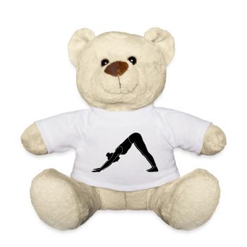 Silhouette de yoga canin face vers le bas - Nounours - blanc - Devant