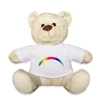 Regenbogen Bogen Farbverlauf Splash Kunst - Teddy - Weiß - Vorne