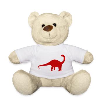 Brontosaurus Silhouette - Teddy - Weiß - Vorne