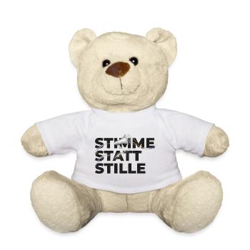 Voice Instead of Silence Saying Activism Megaphone - Teddy Bear - white - Front