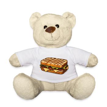 KäseSandwich Cartoon Illustration - Teddy - Weiß - Vorne