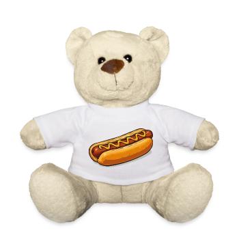 Cheerful Hot Dog Comic - Teddy Bear - white - Front